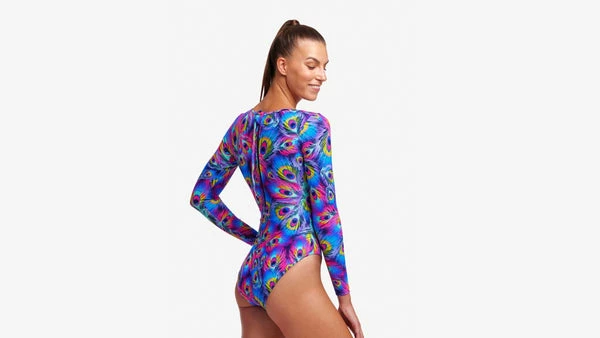 FUNKITA - Ladies Swimsuit Long Shot One Piece Peacock Paradise 6 FUNKITA - Ladies Swimsuit Long Shot One Piece Peacock Paradise - Image 4
