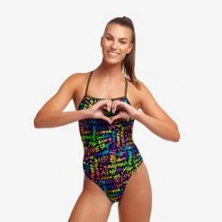 FUNKITA - Ladies Strapped in One Piece Love Funky -Outlet Women's Activity Store 018867 grande