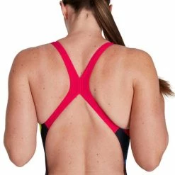 Speedo - Women's Swimsuit Placement Powerback Black/Purple -Outlet Women's Activity Store 107CN SQ2 0000000004 BLACK MDb grande