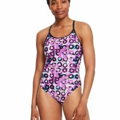 Outlet Women's Activity Store 16 Zoggs - Womens Swimsuit Sprintback Loopy Print