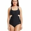 Zoggs - Womens Swimsuit Dakota Crossback Black/Coral