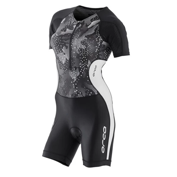 Orca - Womens Trisuit Core Short Sleeved Racesuit Black/White 3 Orca - Womens Trisuit Core Short Sleeved Racesuit Black/White